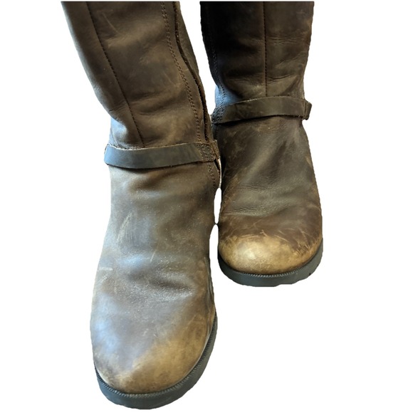 TEVA De La Vina Womens Sz 9.5 Waterproof Leather Riding Boots Brown Tall 1003011 - Picture 6 of 13